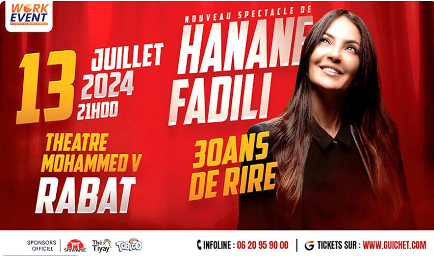 Hanane Fadili «30 ans de Rire» à Rabat