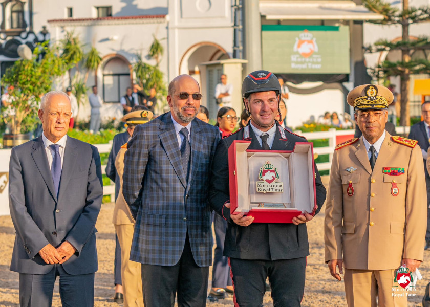 Morocco Royal Tour de saut d'obstacles : le cavalier italien Emanuele Gaudiano remporte le Prix SAR le Prince Héritier Moulay El Hassan