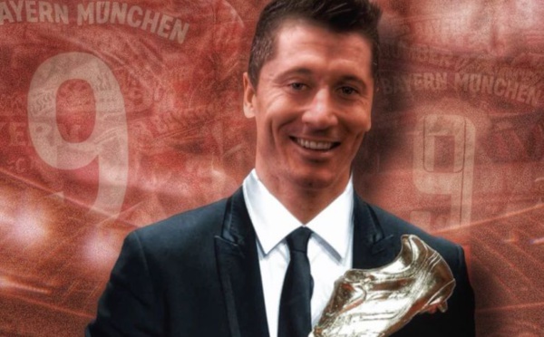 Lewandowski reçoit le soulier d’or et le dédie à sa femme